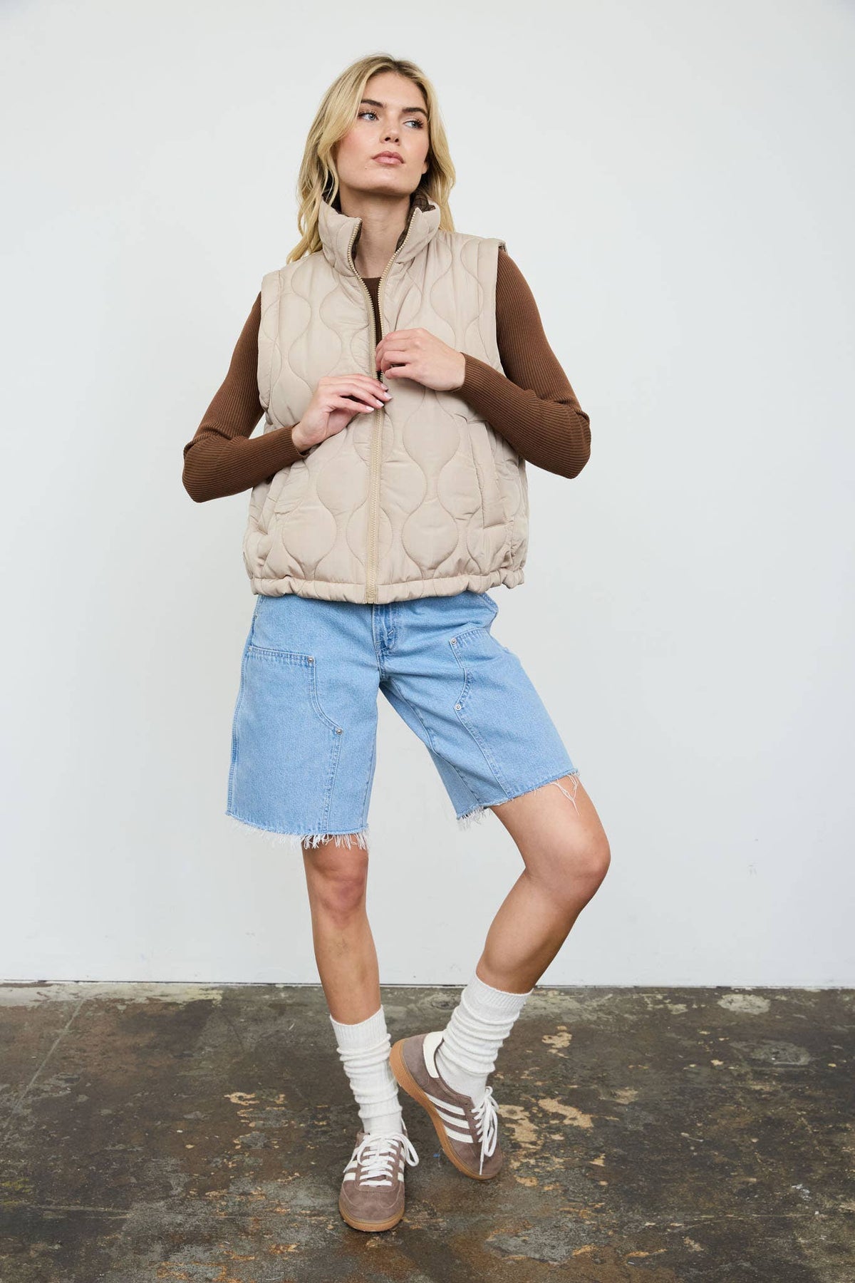 PLAID COLLAR VEST