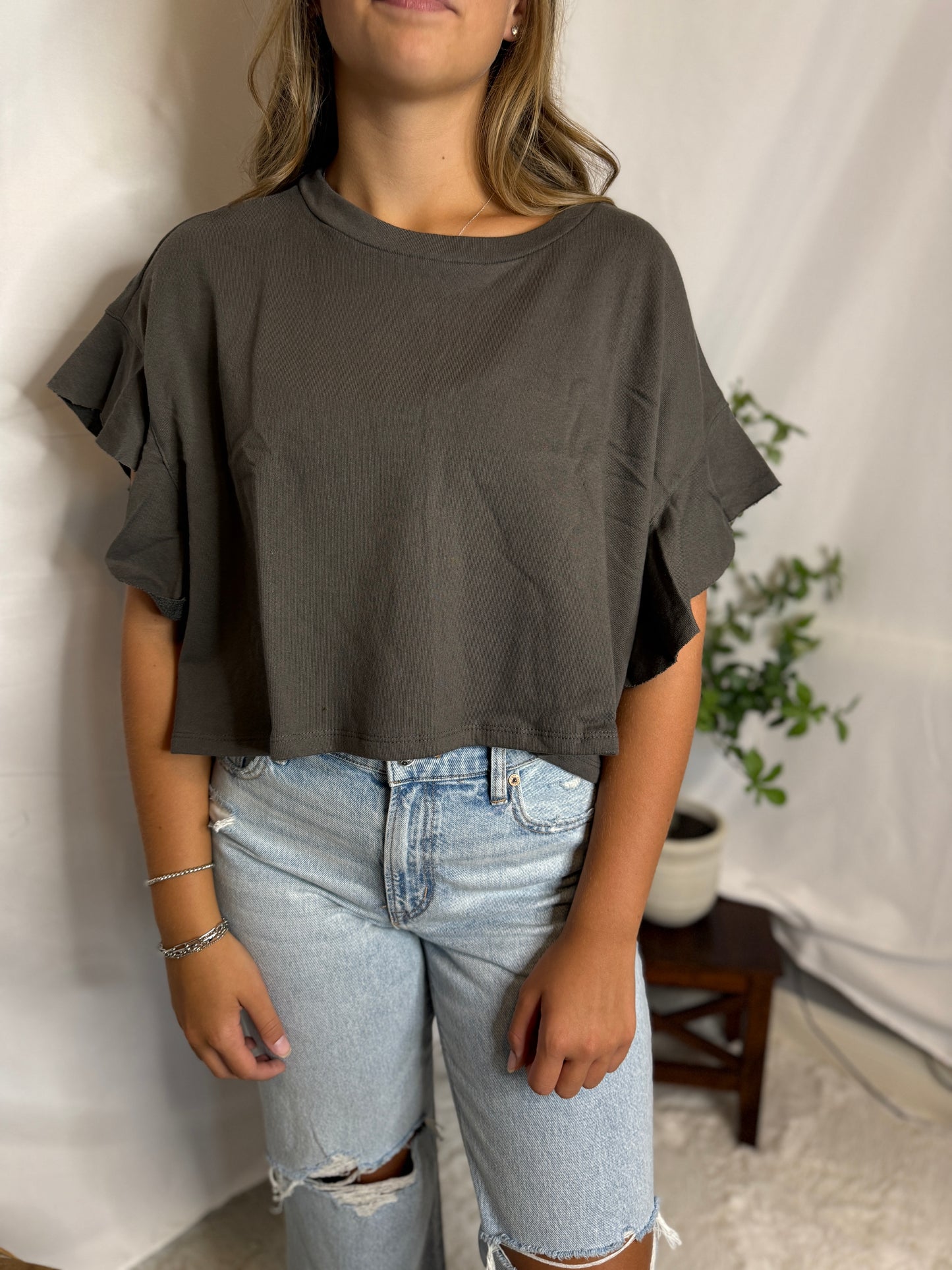 The Wesley Ruffled Sleeve Top