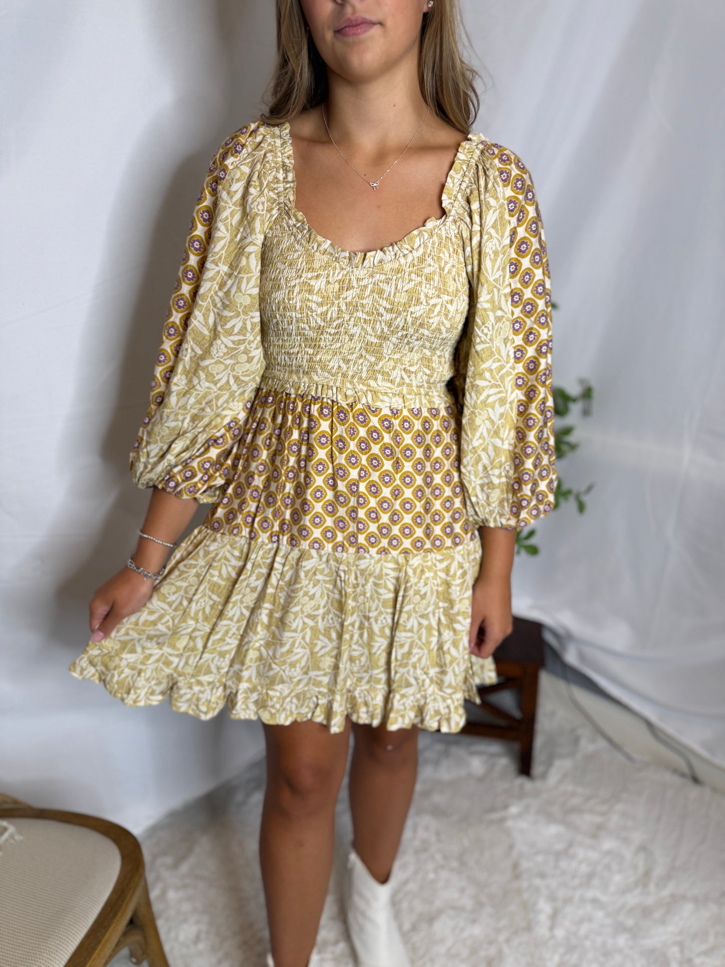 Multi-color Floral Pattern Sun Dress