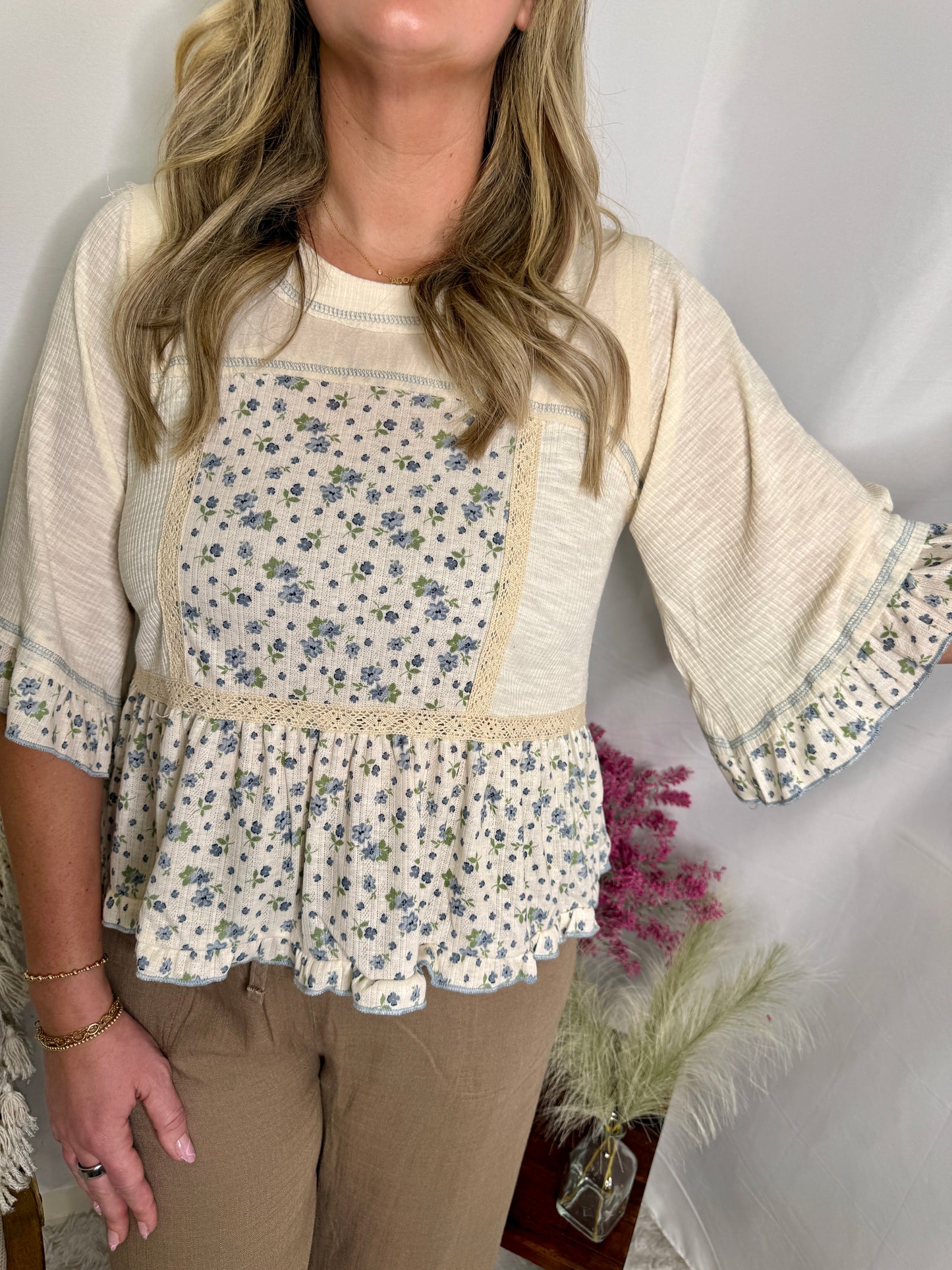 Floral Patchwork Top