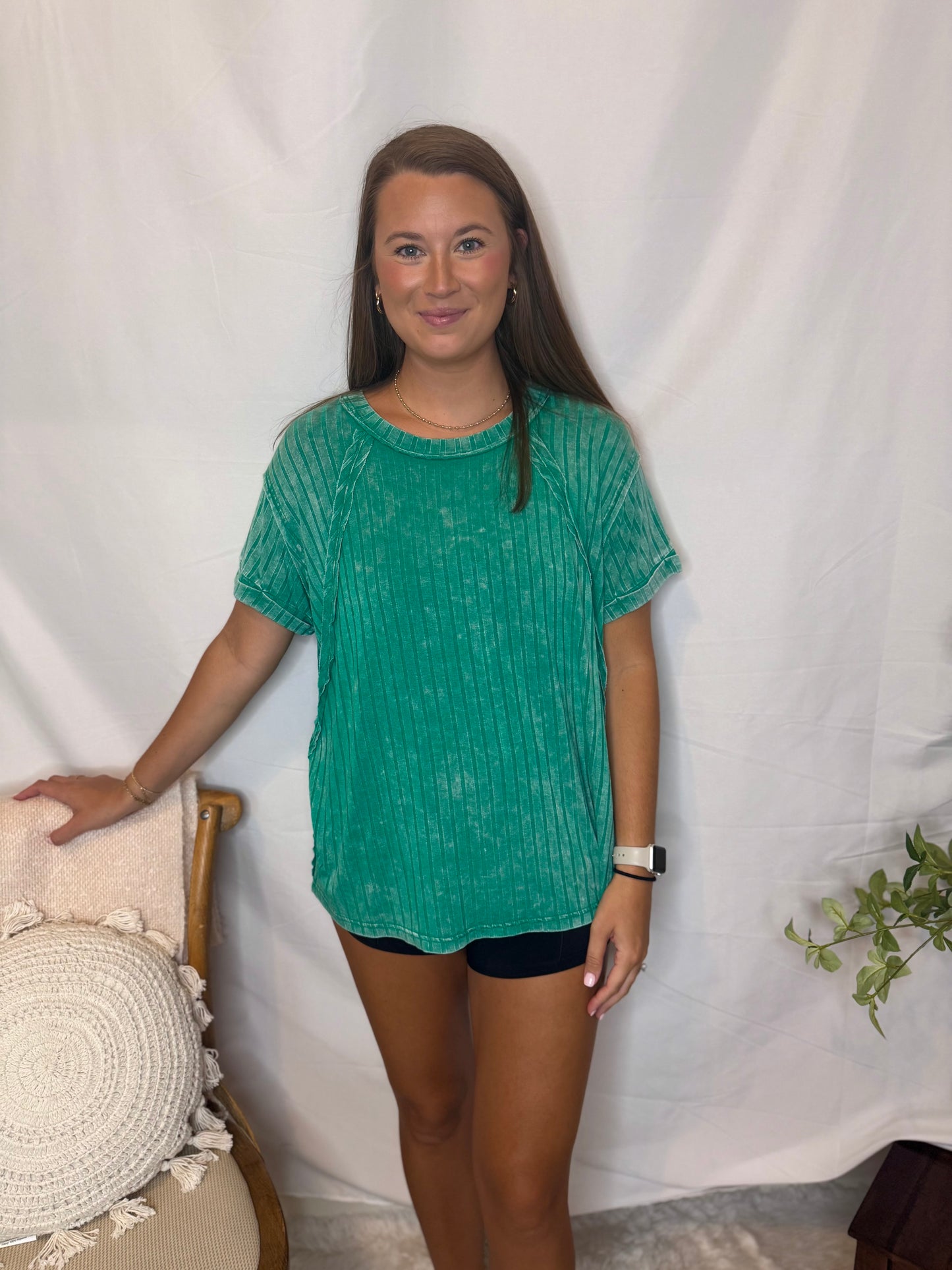 The Ribbed Boat Neck Tee