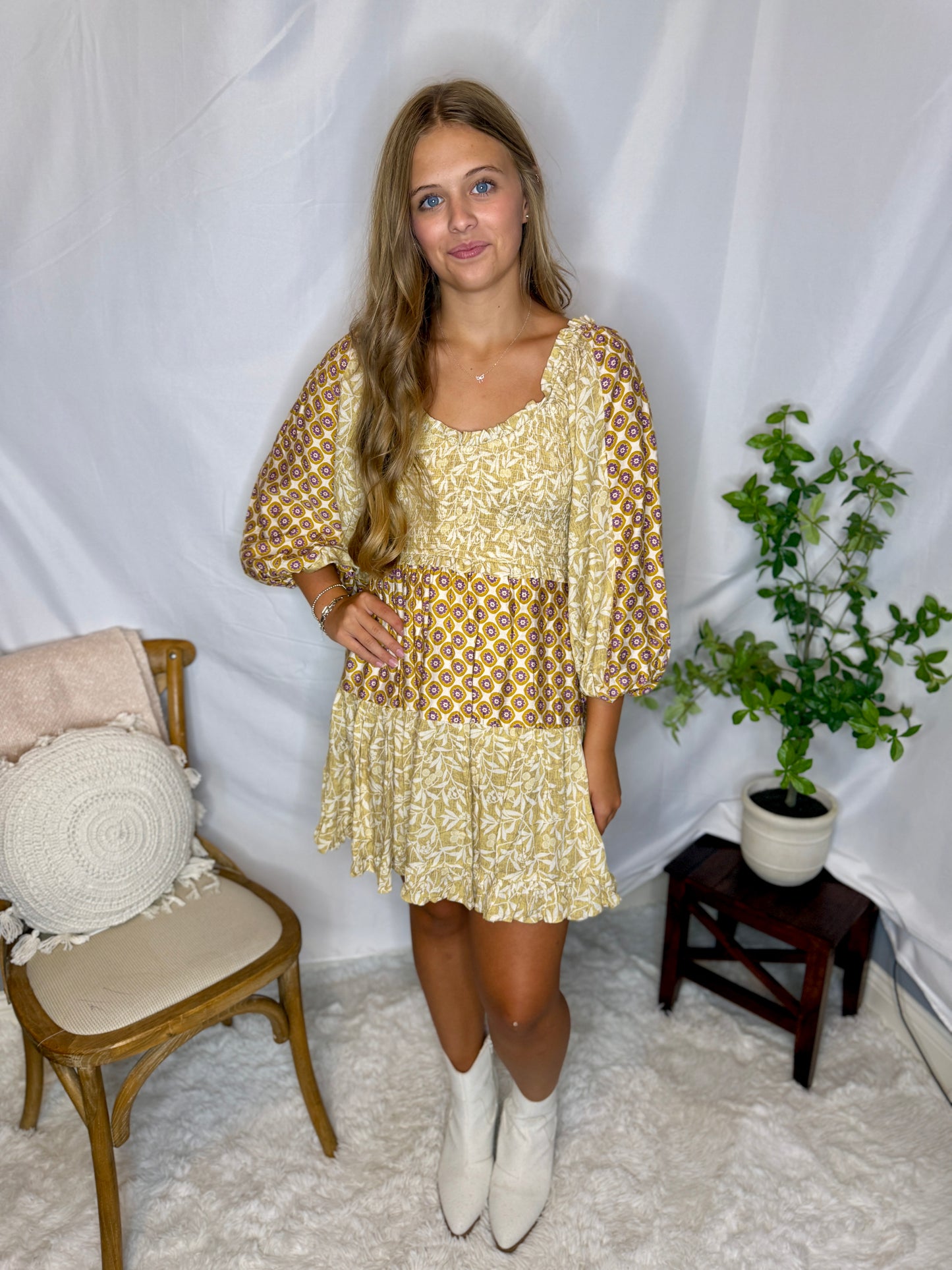 Multi-color Floral Pattern Sun Dress