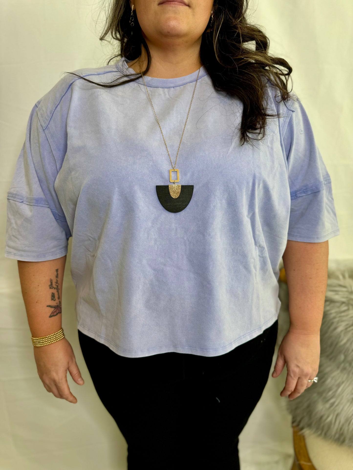 The Go To Casual Top Plus Size- Lavender