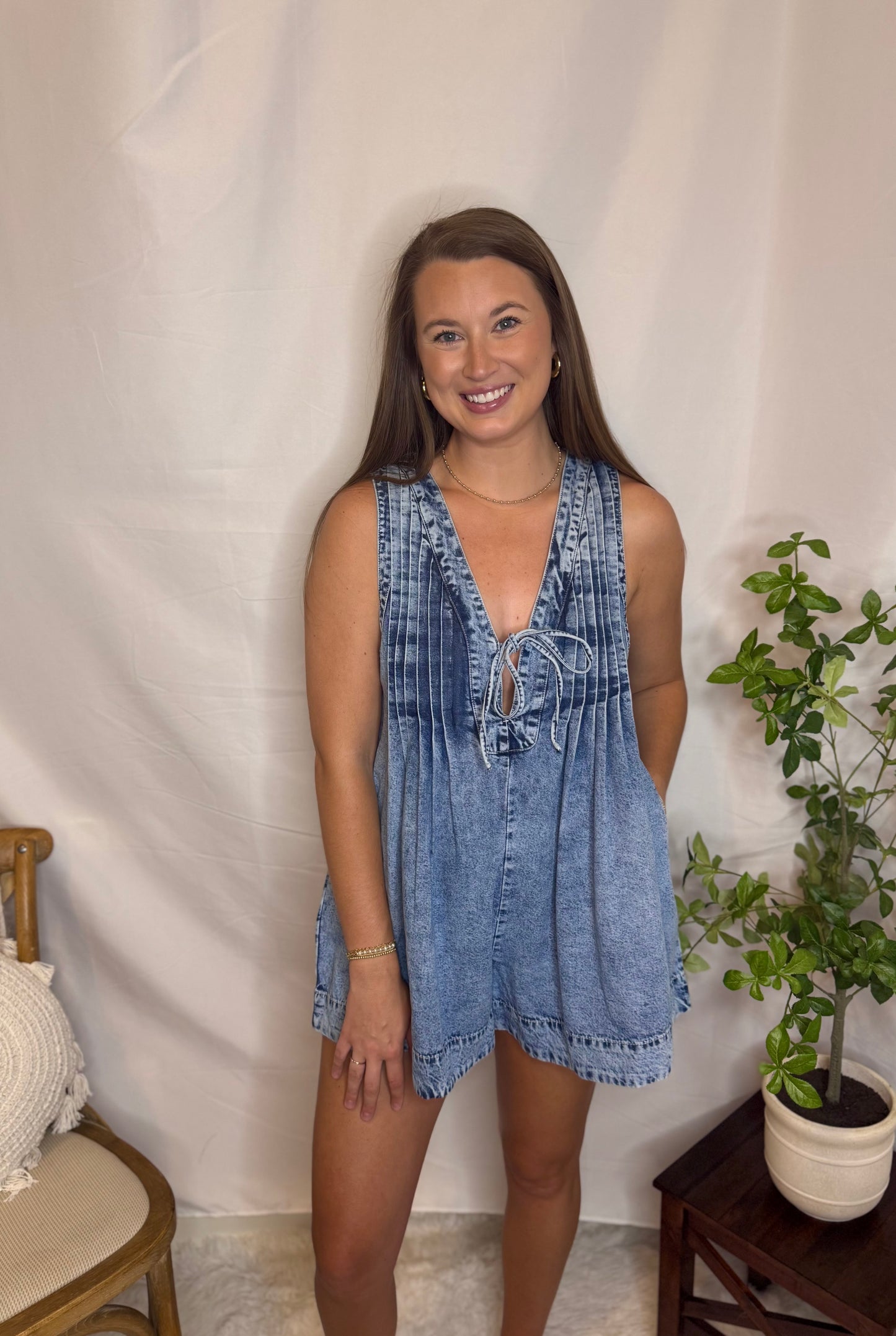 The Trendy Denim Romper