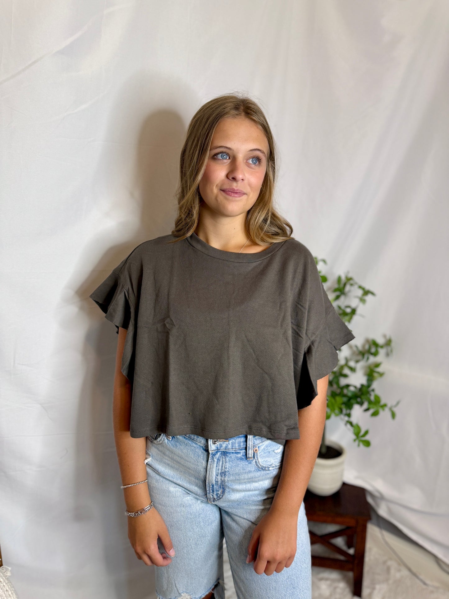 The Wesley Ruffled Sleeve Top