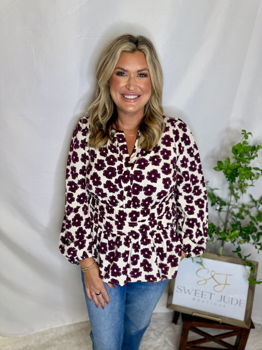 Floral Pintuck Blouse