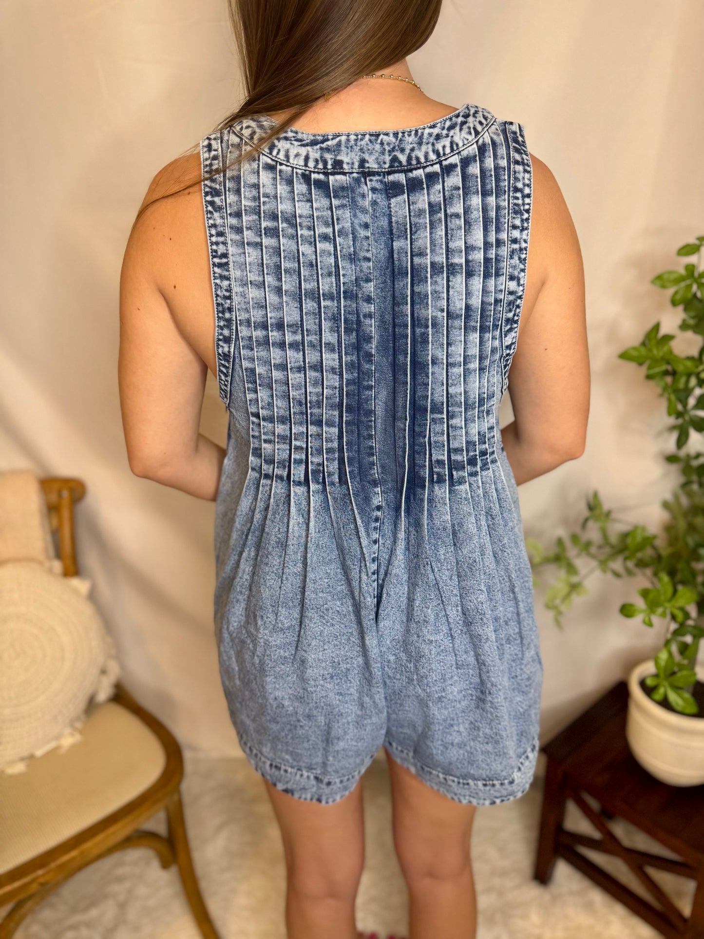 The Trendy Denim Romper