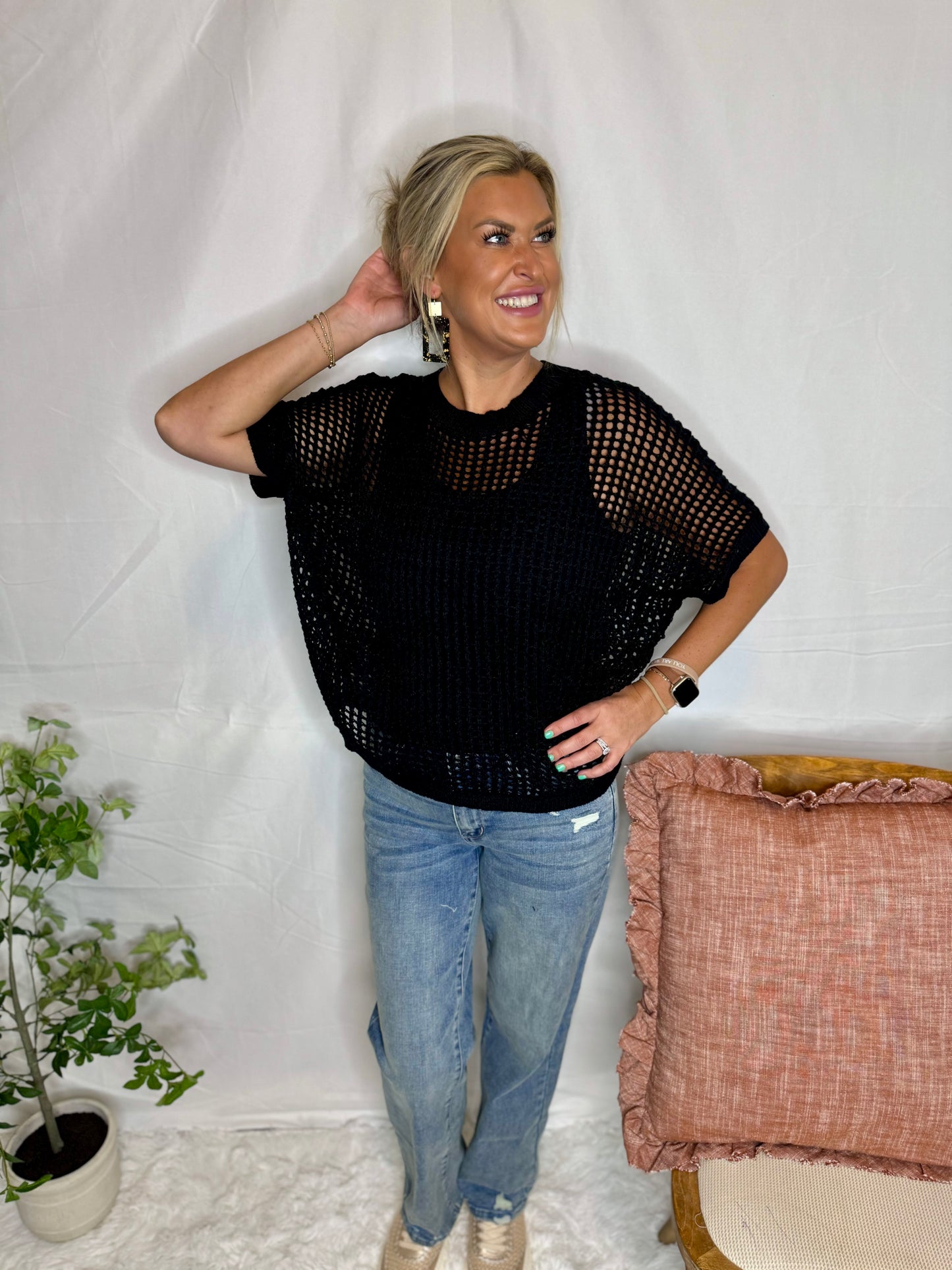 The Fishnet Sweater- Black