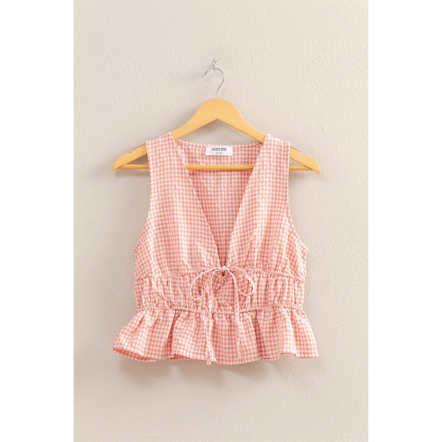 The V-Neck Gingham Top