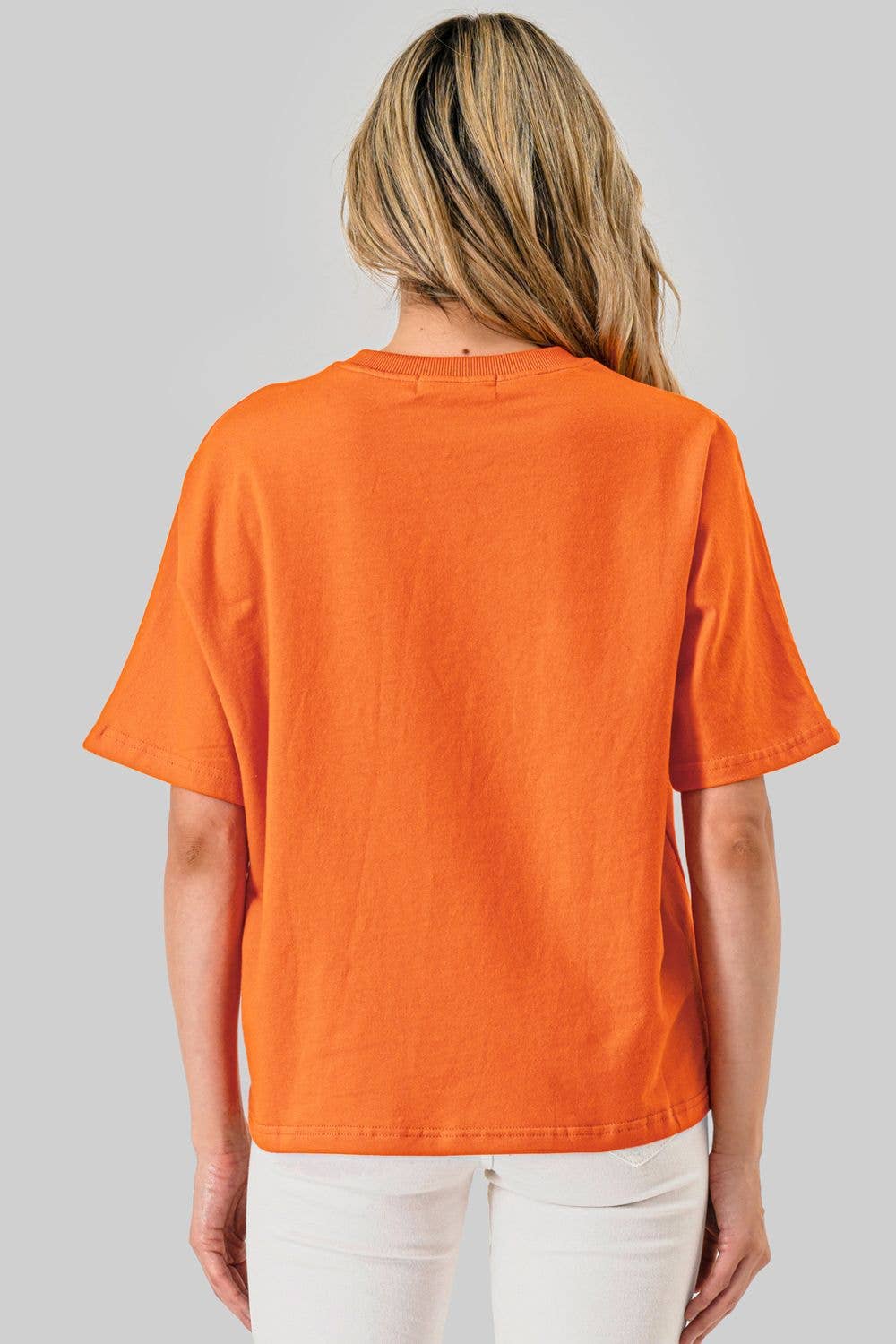 GAMEDAY Embroidered Applique top Orange
