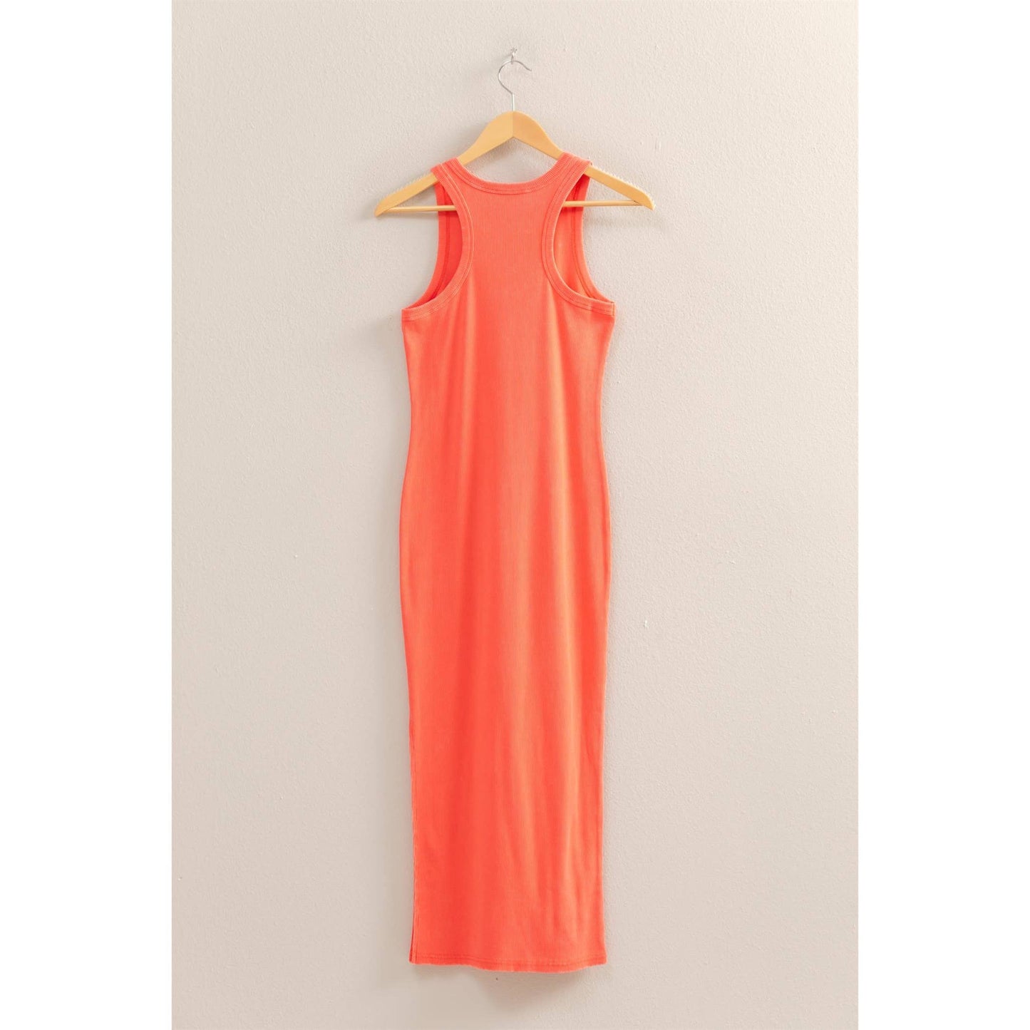 The Acid Washed Ribbed Midi Tank Dress