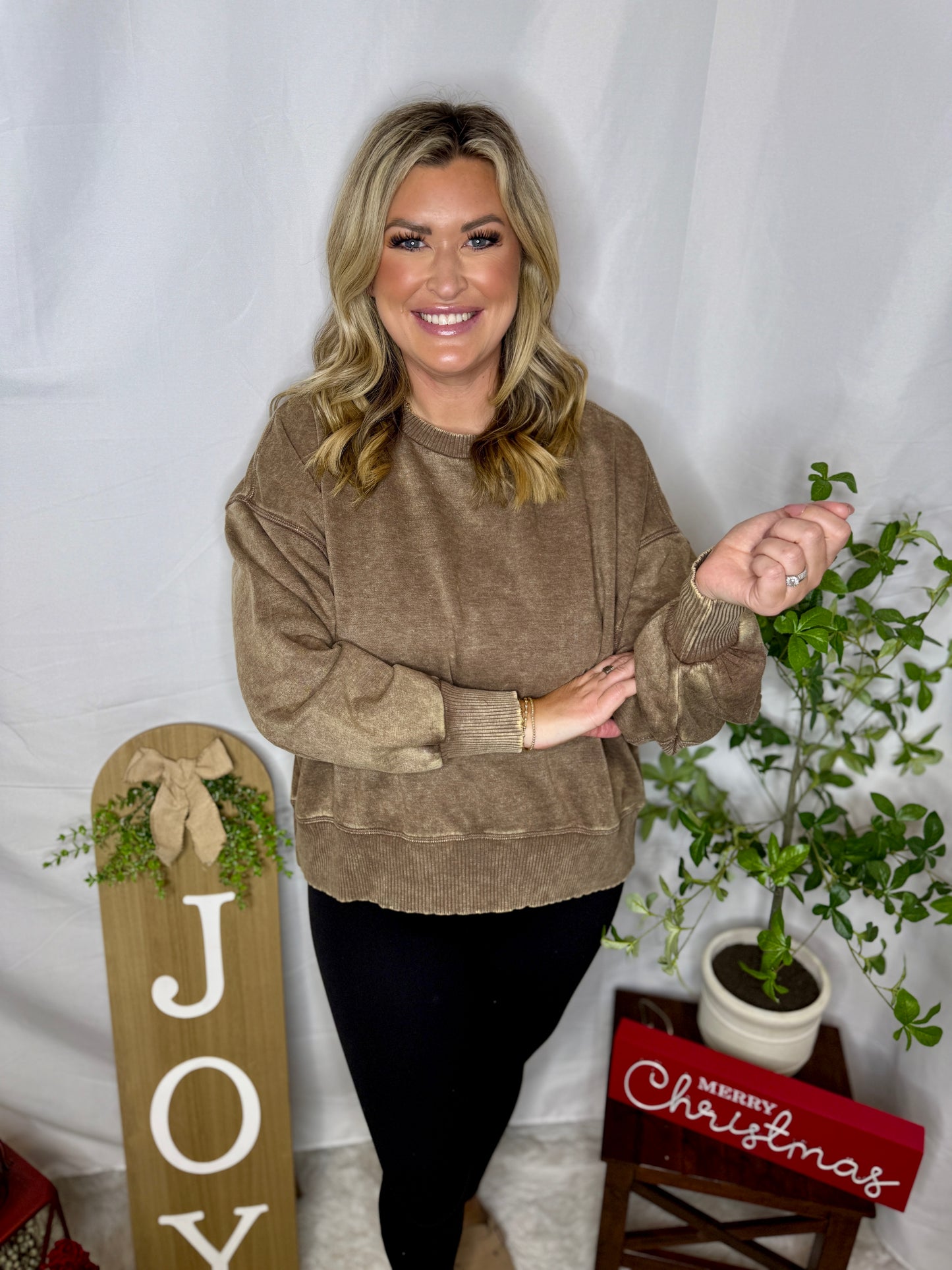 Acid Wash Oversized Pullover