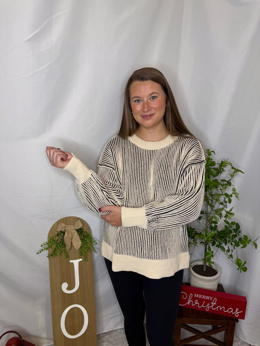 Two Tone Crewneck Sweater