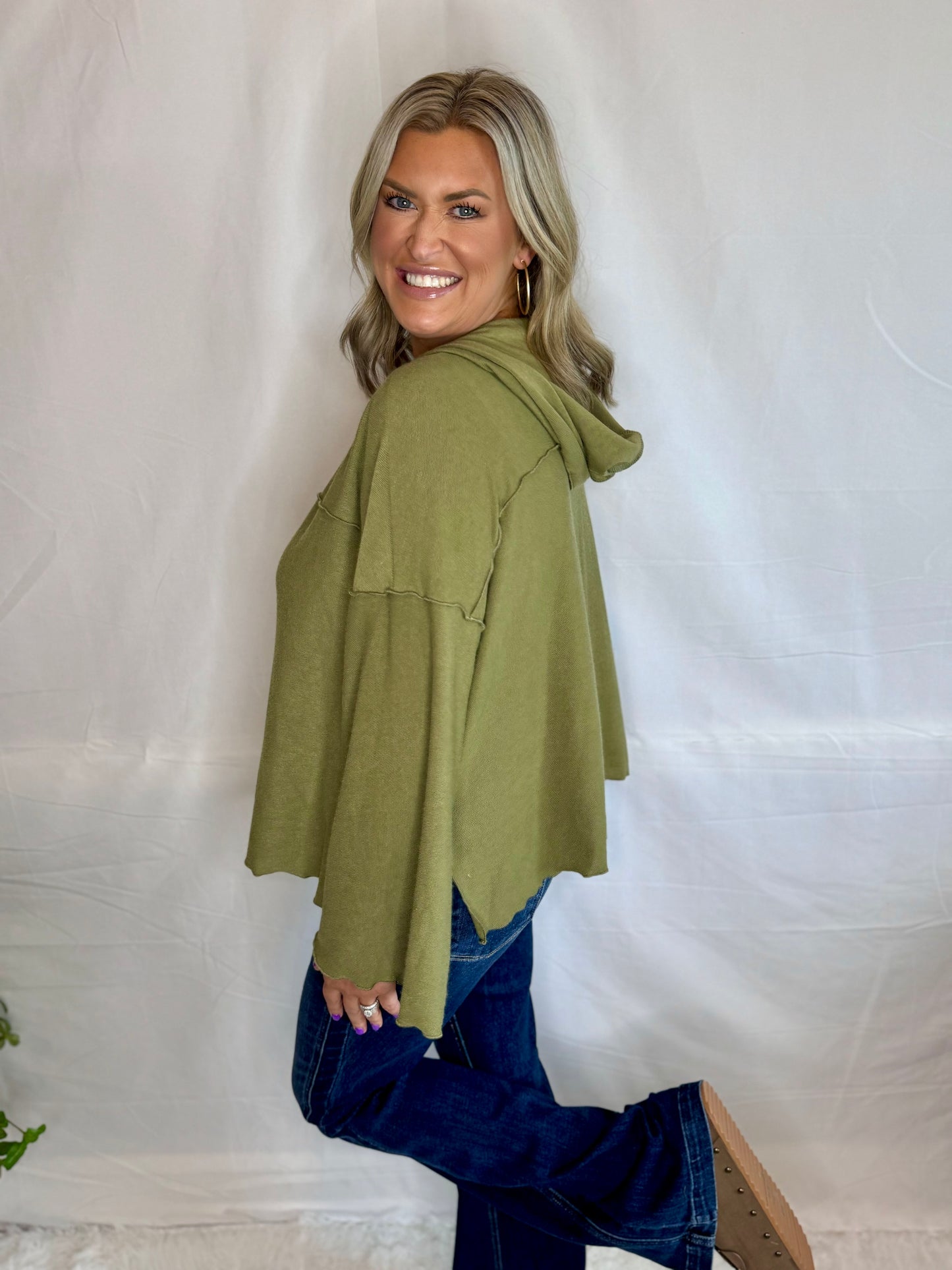 The Hoodie Top- Green