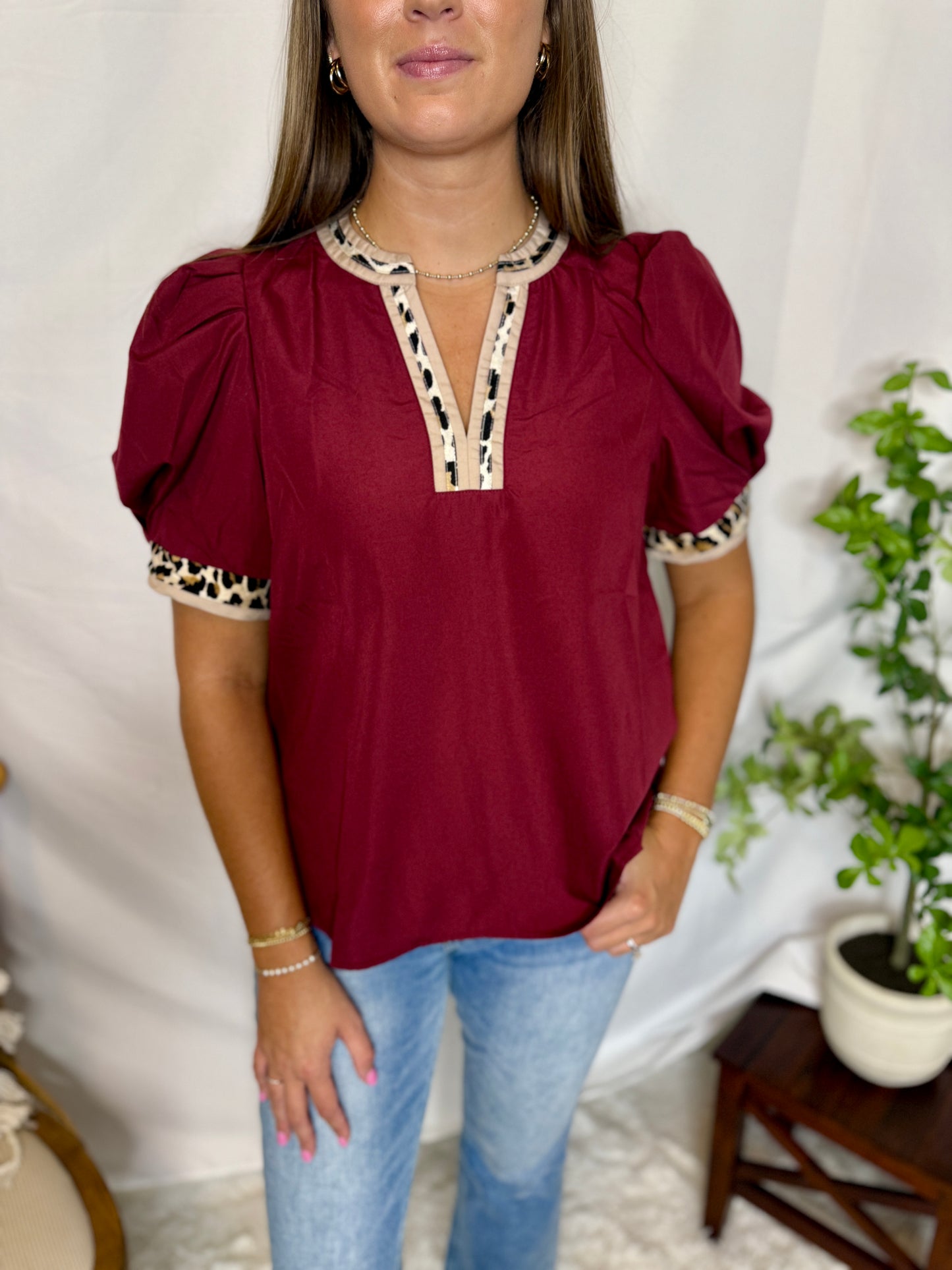 Leopard Detail Blouse