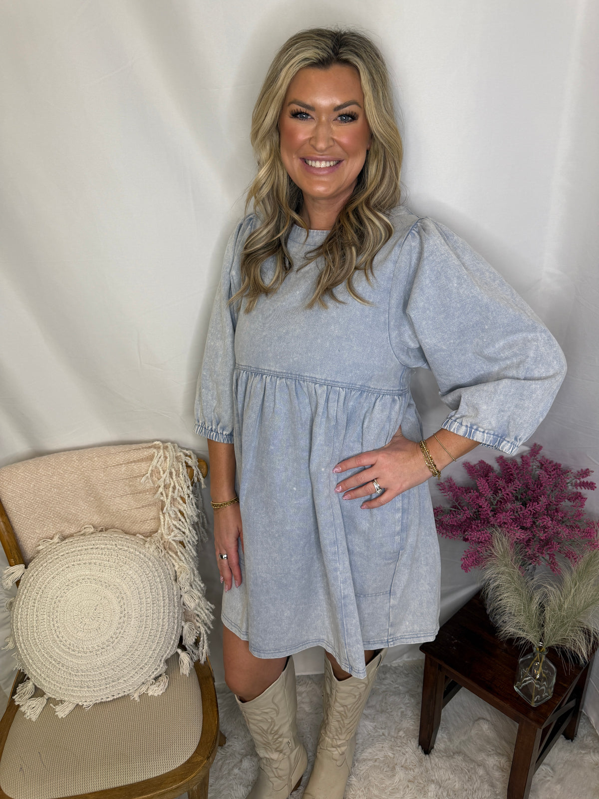 Denim Babydoll Dress
