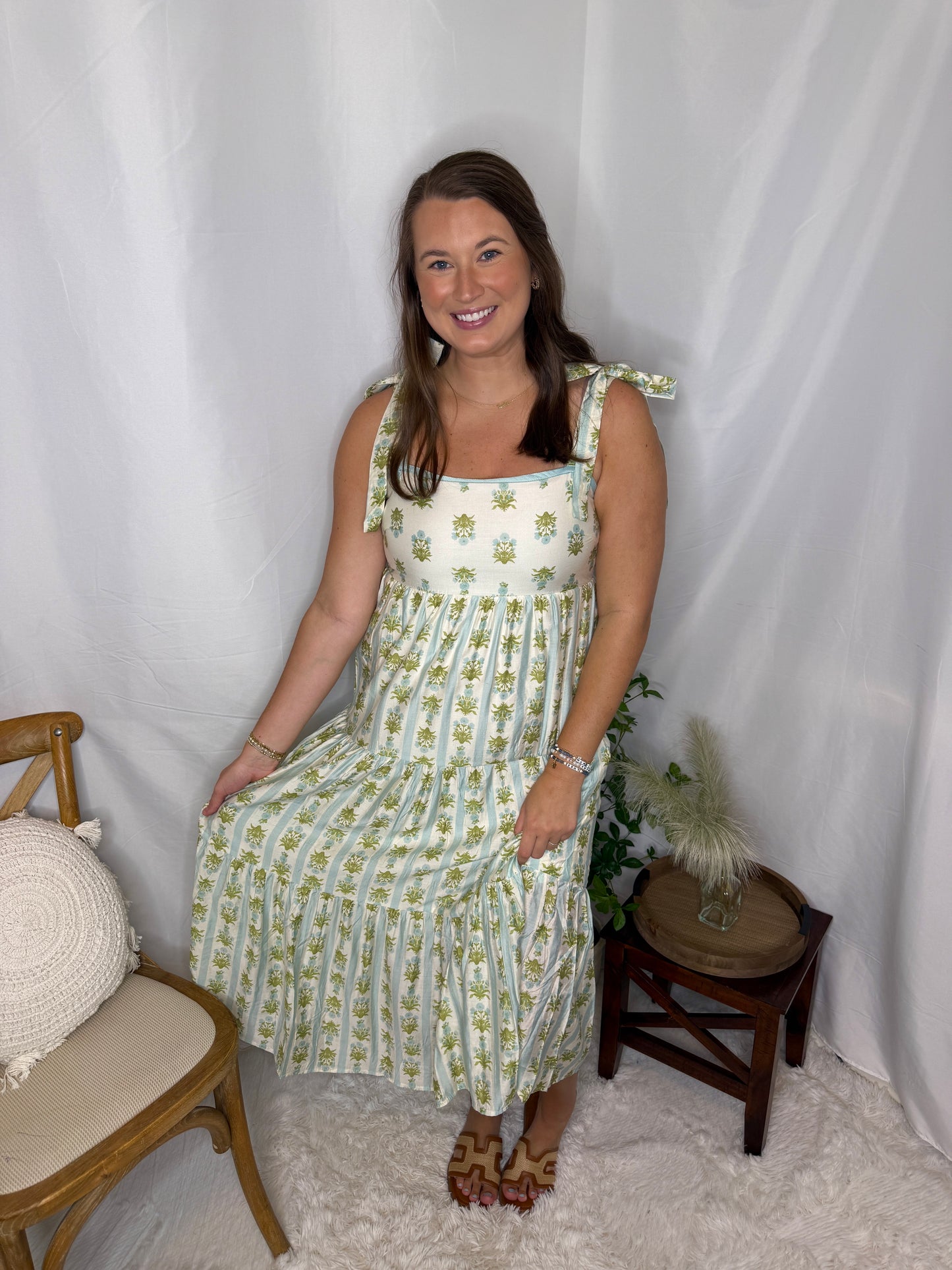 Ocean Mist Floral Dress