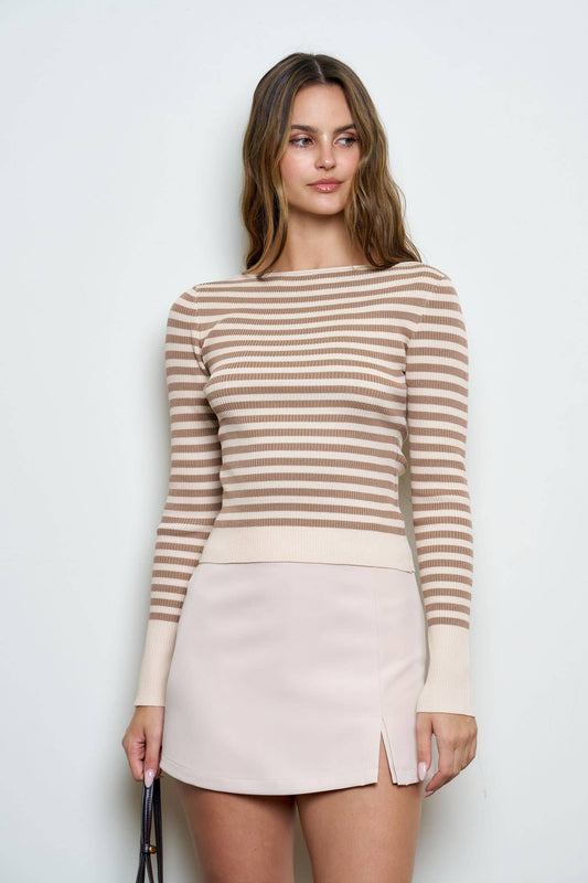 STRIPE RIBBED TOP