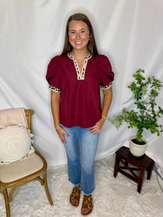 Leopard Detail Blouse