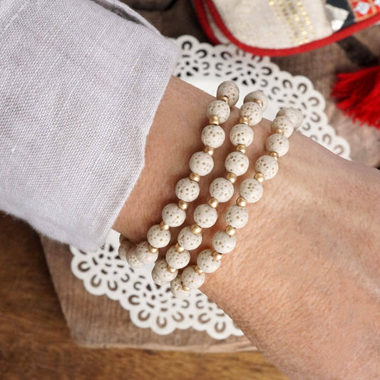 The Lava Matte Beads - Ivory