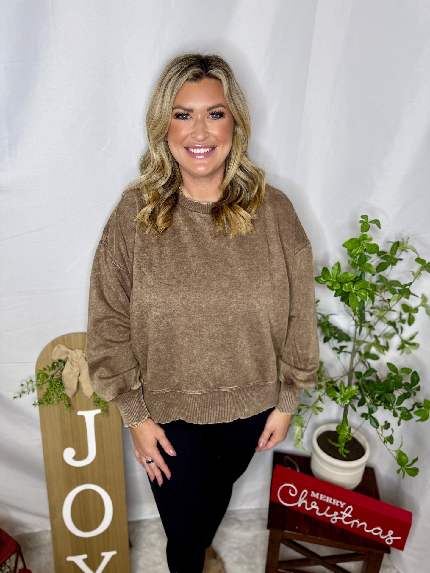 Acid Wash Oversized Pullover