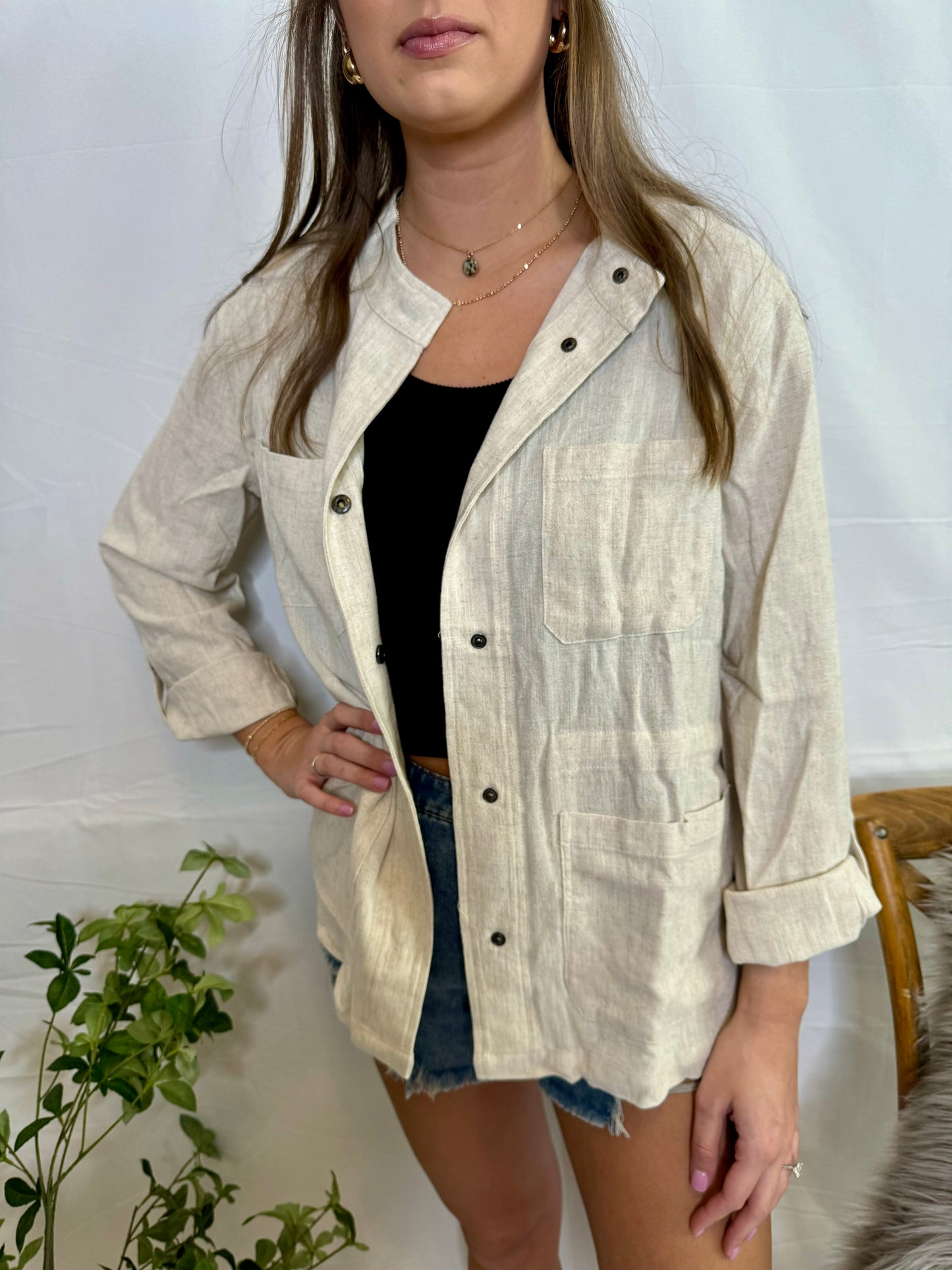 The Linen Button Down Jacket