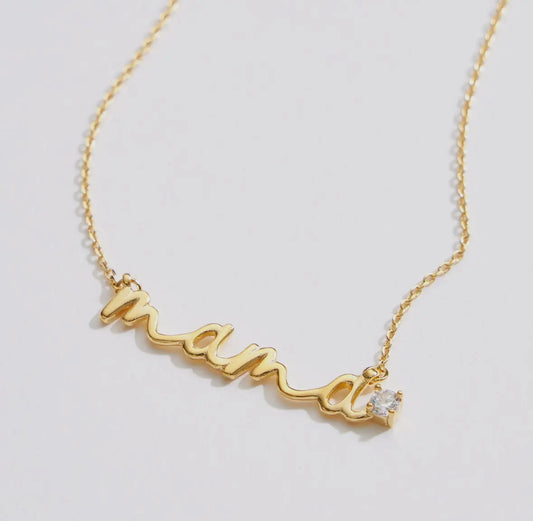 Mama Script Necklace