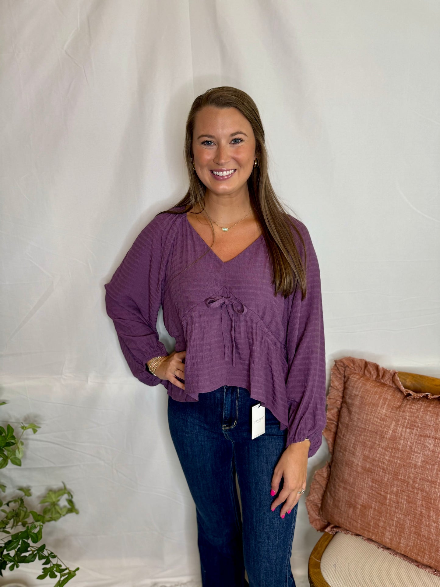 The V-Neck Purple Blouse