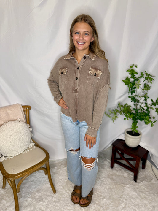 Mineral Wash Henley Top