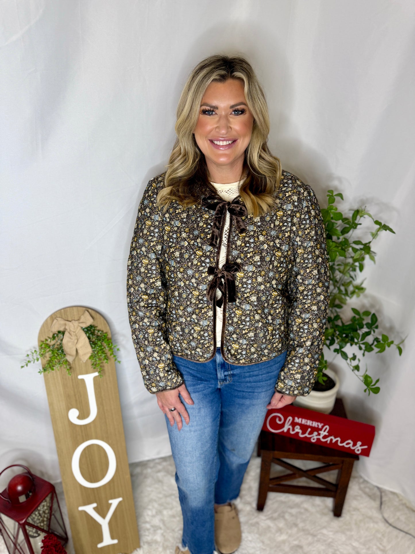 QUILTED CORDUROY RIBBON JACKET