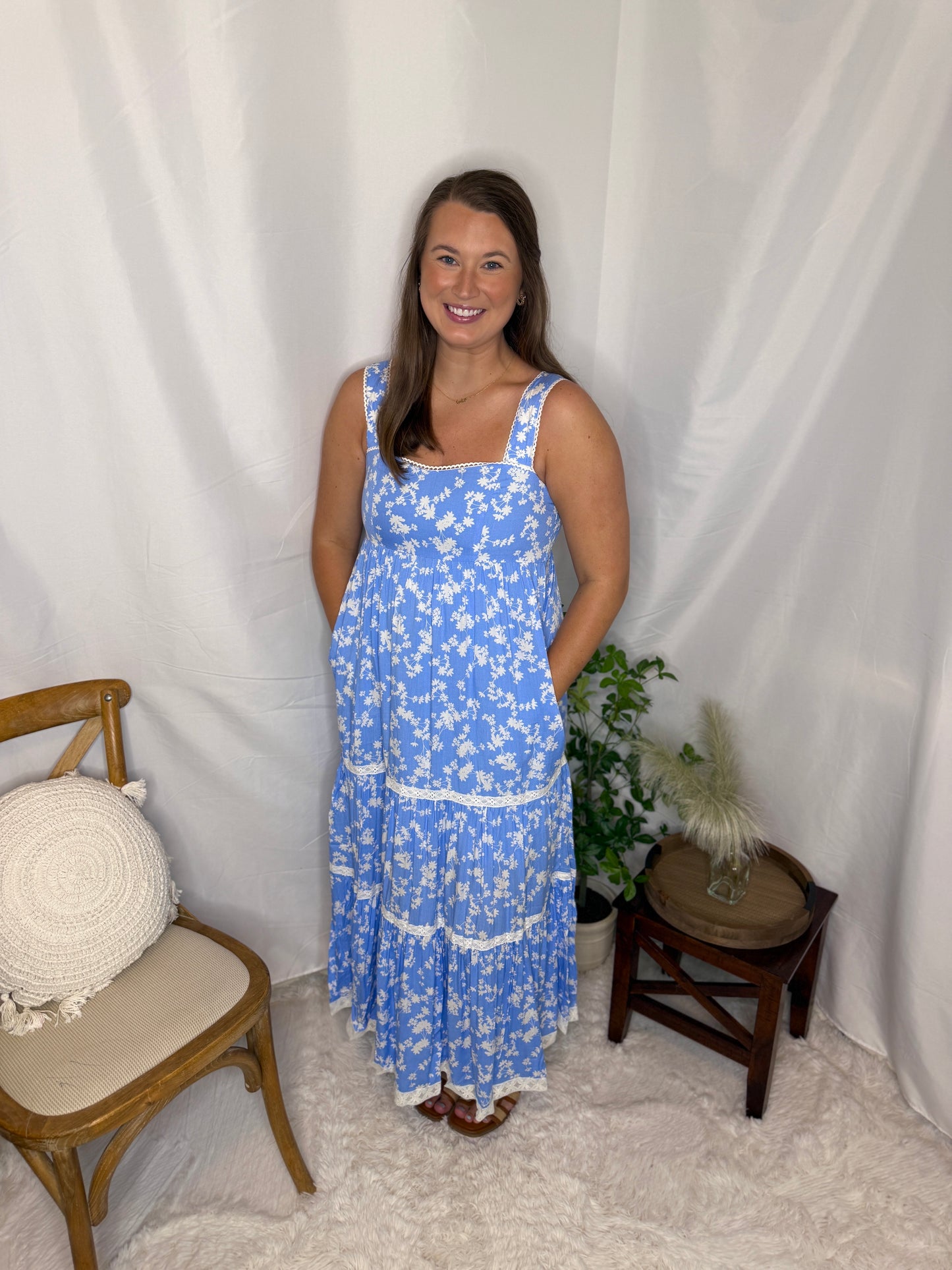 Blue Floral Maxi