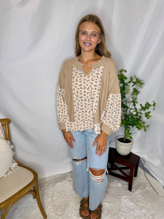 The Floral Contrast Top