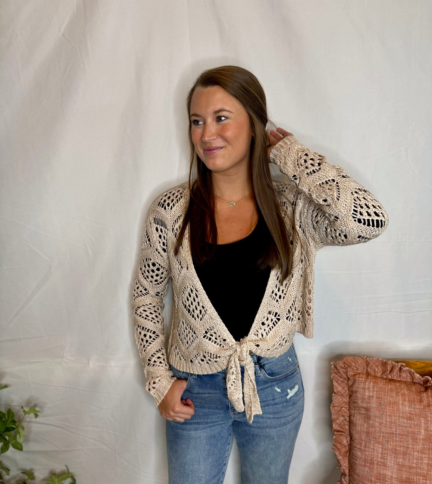 The Crochet Tie Cardigan