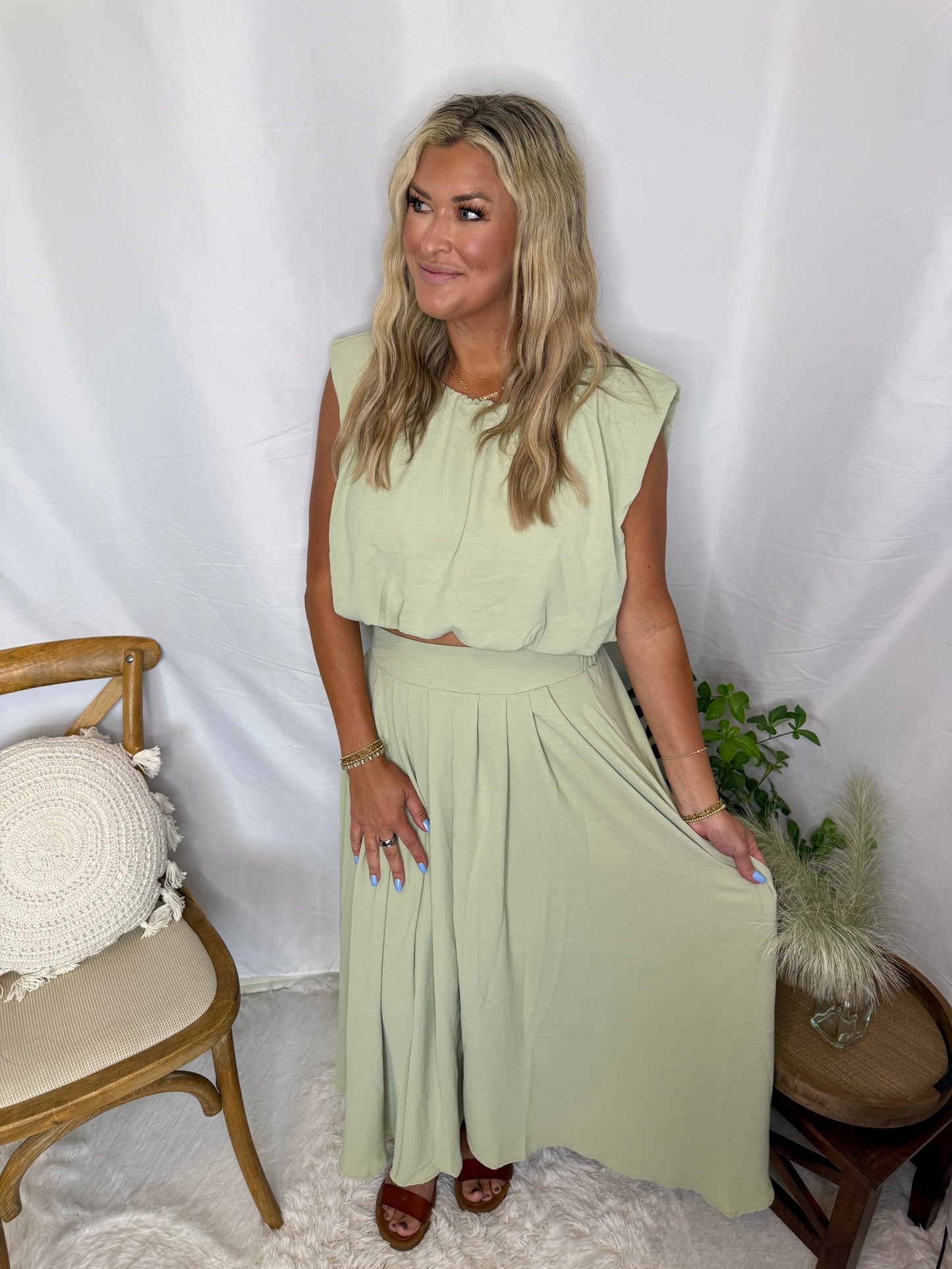 Sage Serenity Skirt Set