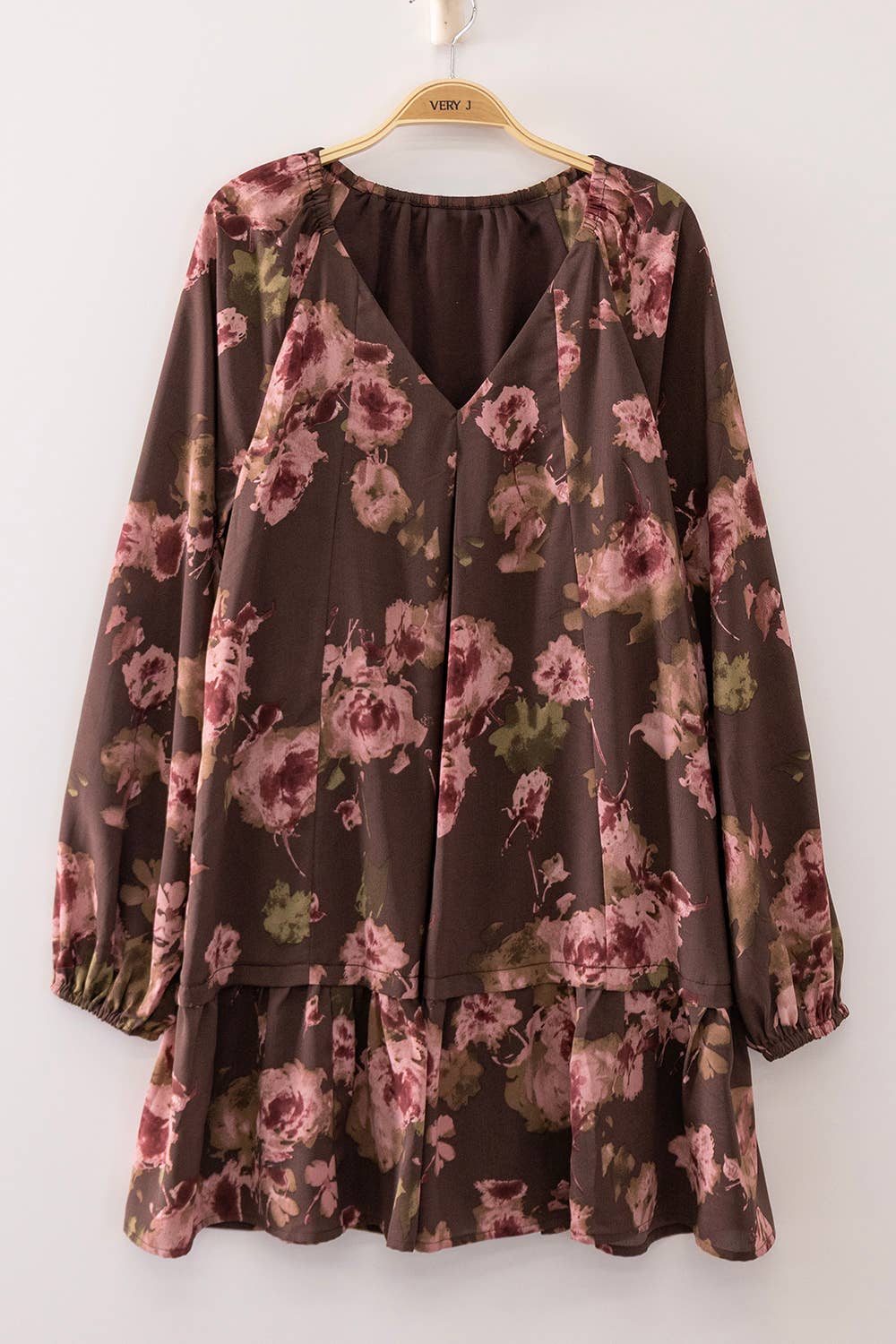 The Chocolate Floral Tiered Dress