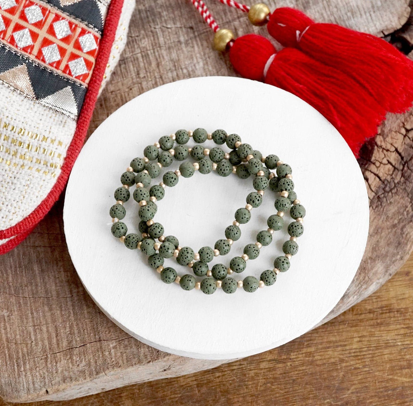 The Lava Matte Beads - Olive