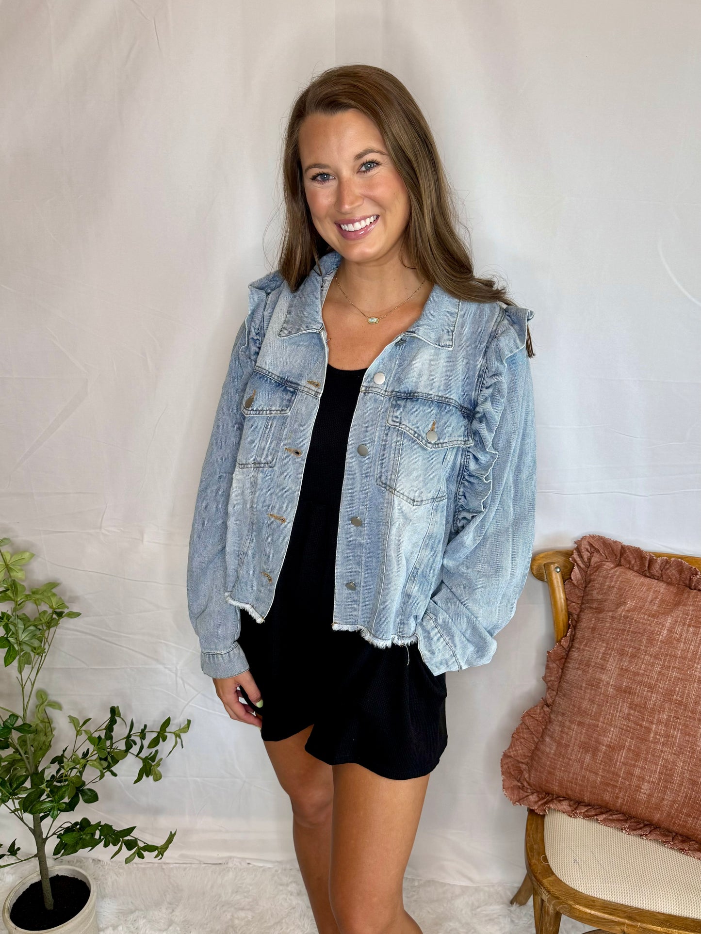 The Ruffle Denim Jacket