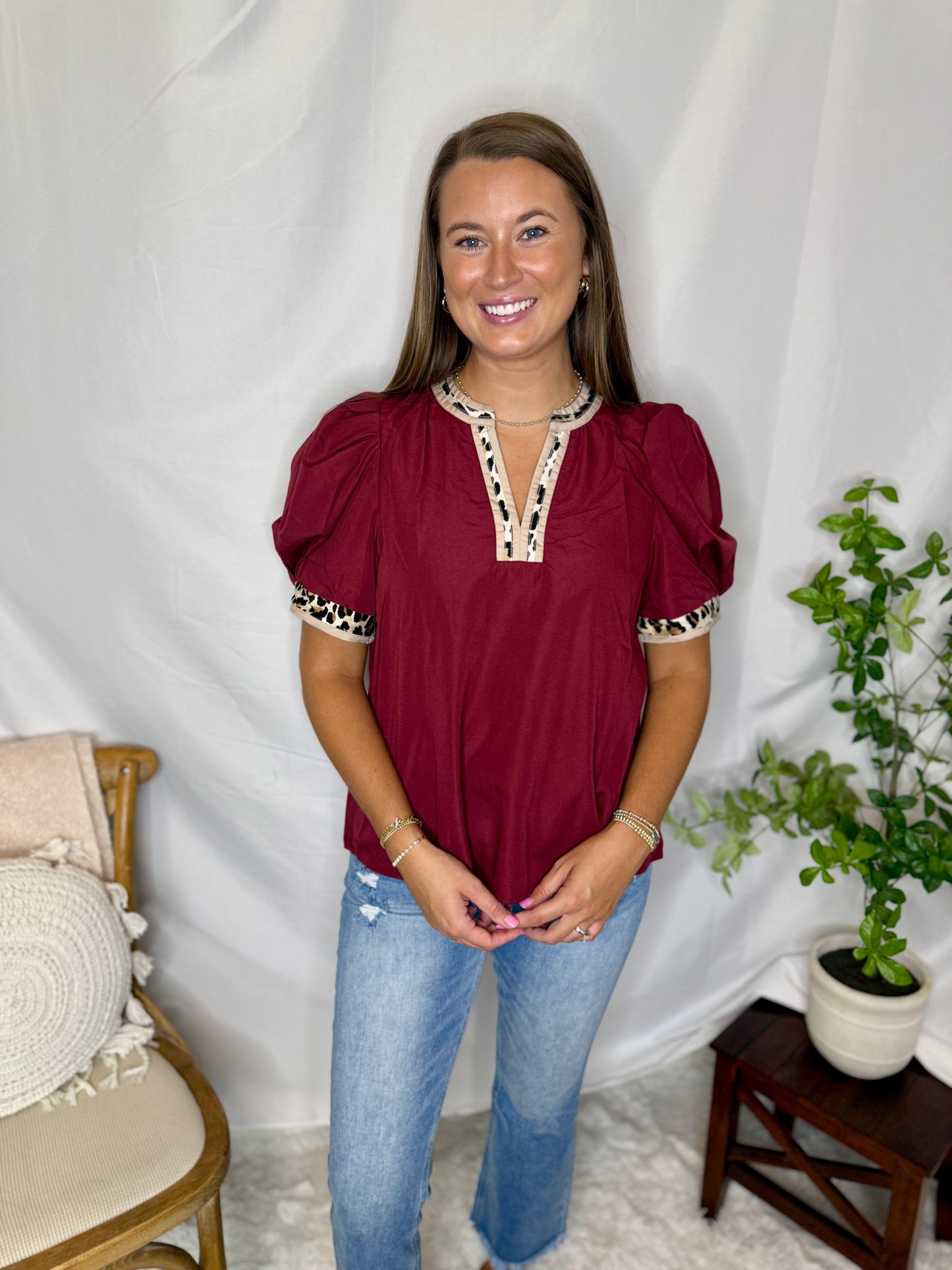 Leopard Detail Blouse