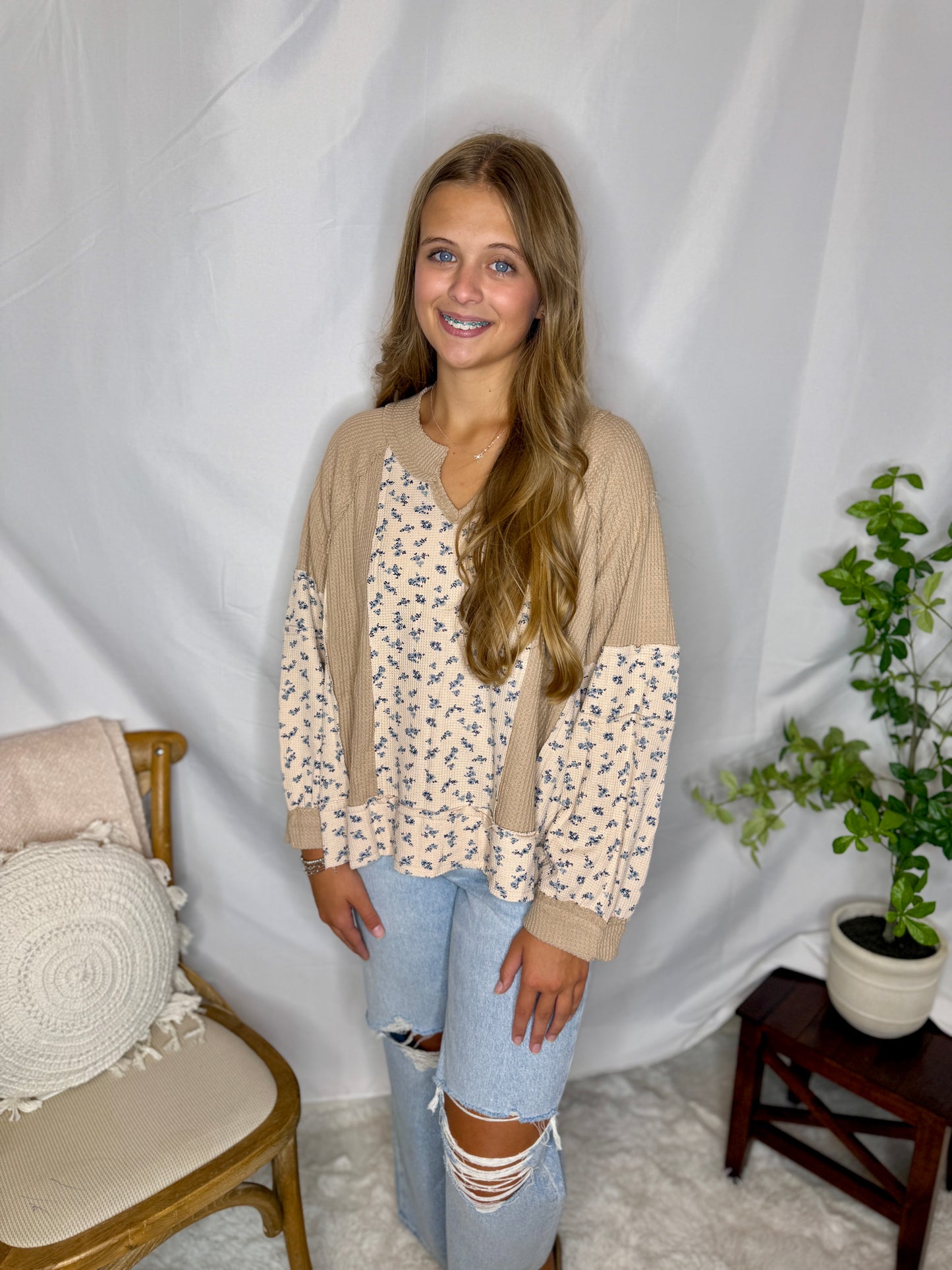 The Floral Contrast Top