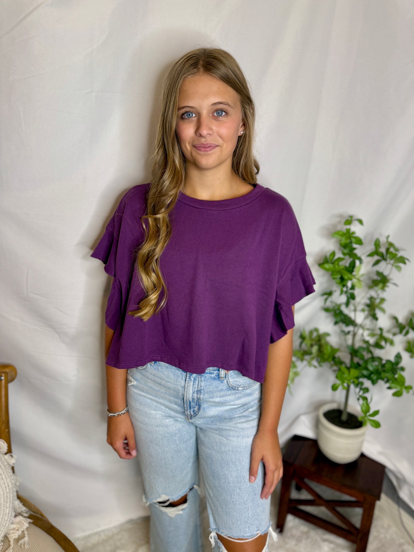 The Wesley Ruffled Sleeve Top