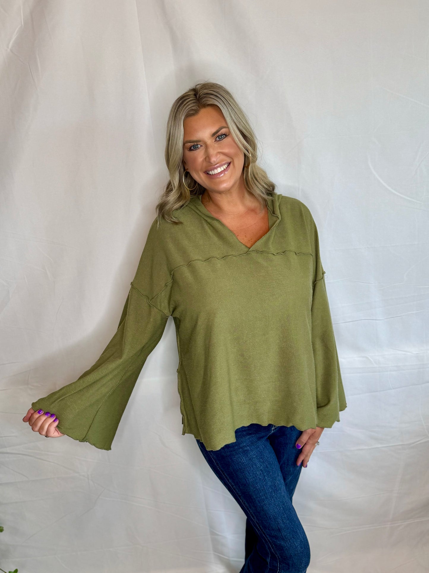 The Hoodie Top- Green