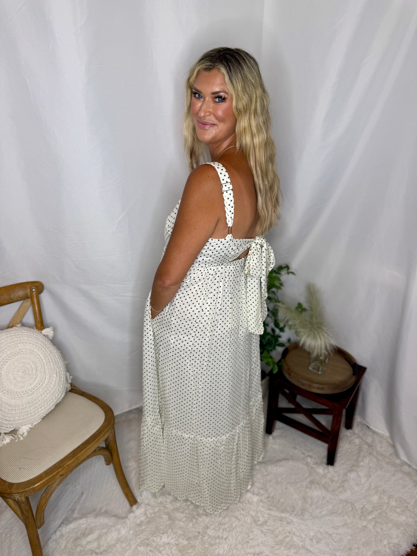 Polka Dot Bow Maxi