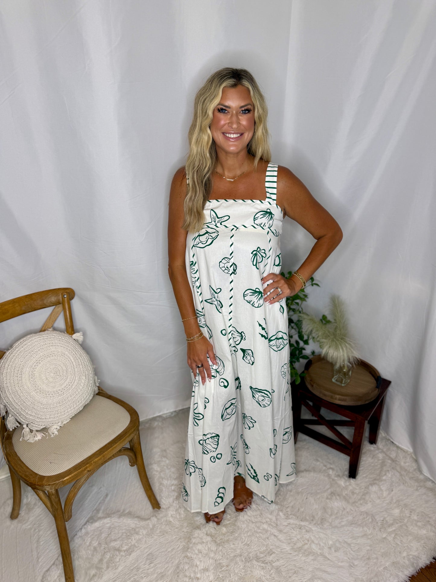The Nautical Green Maxi Dress