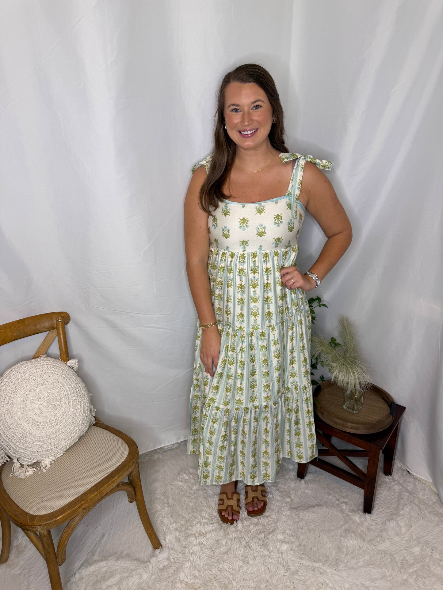 Ocean Mist Floral Dress