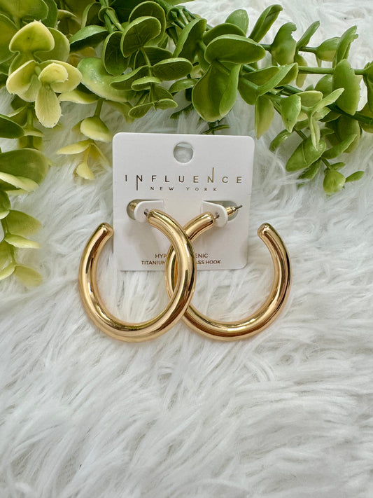 The Shiny Medium Size Hoops