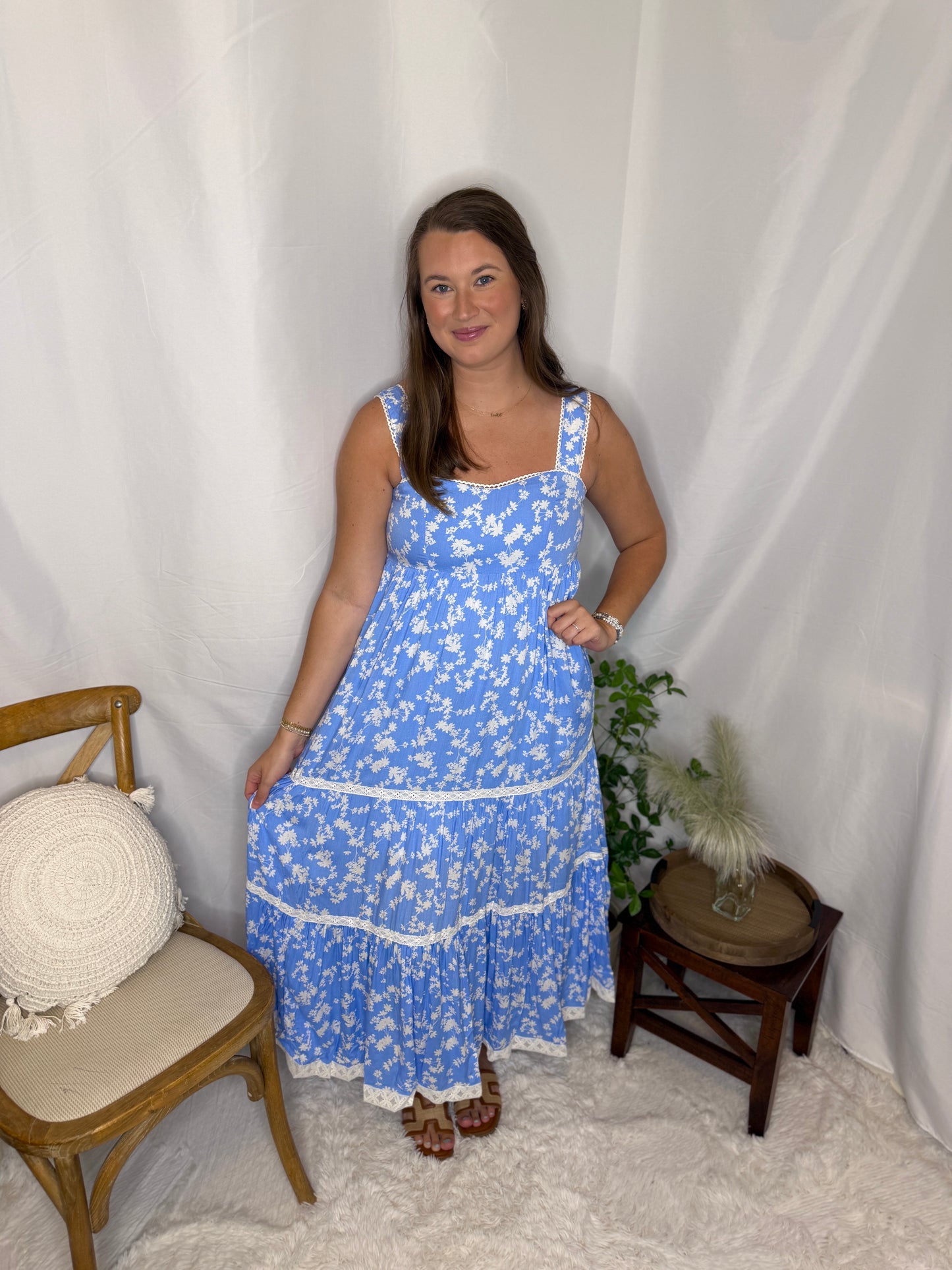Blue Floral Maxi