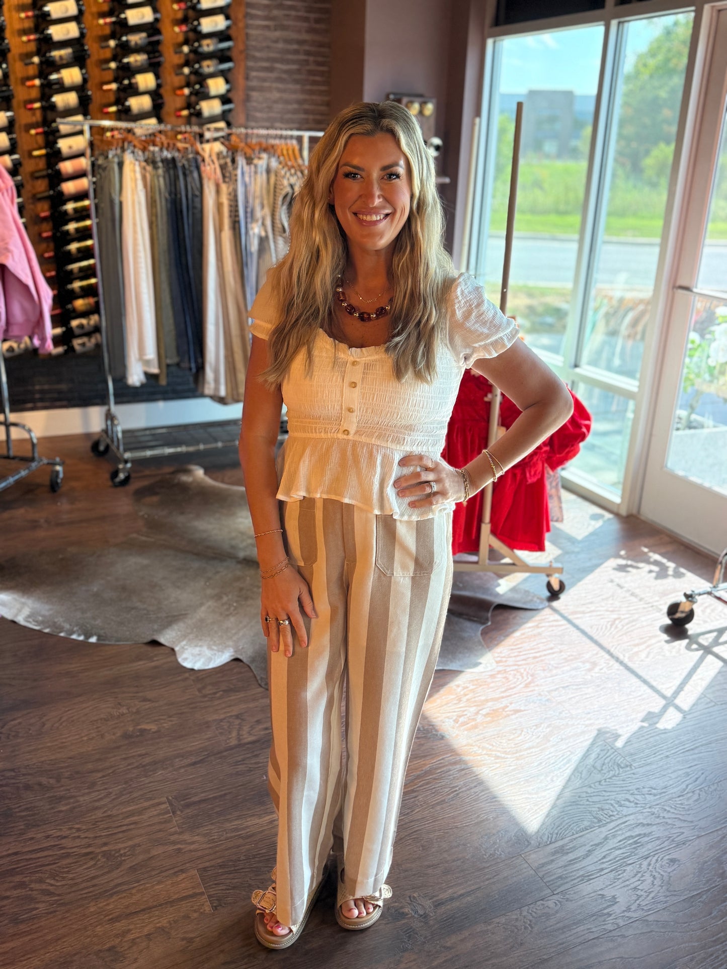 Taupe Stripe Pants