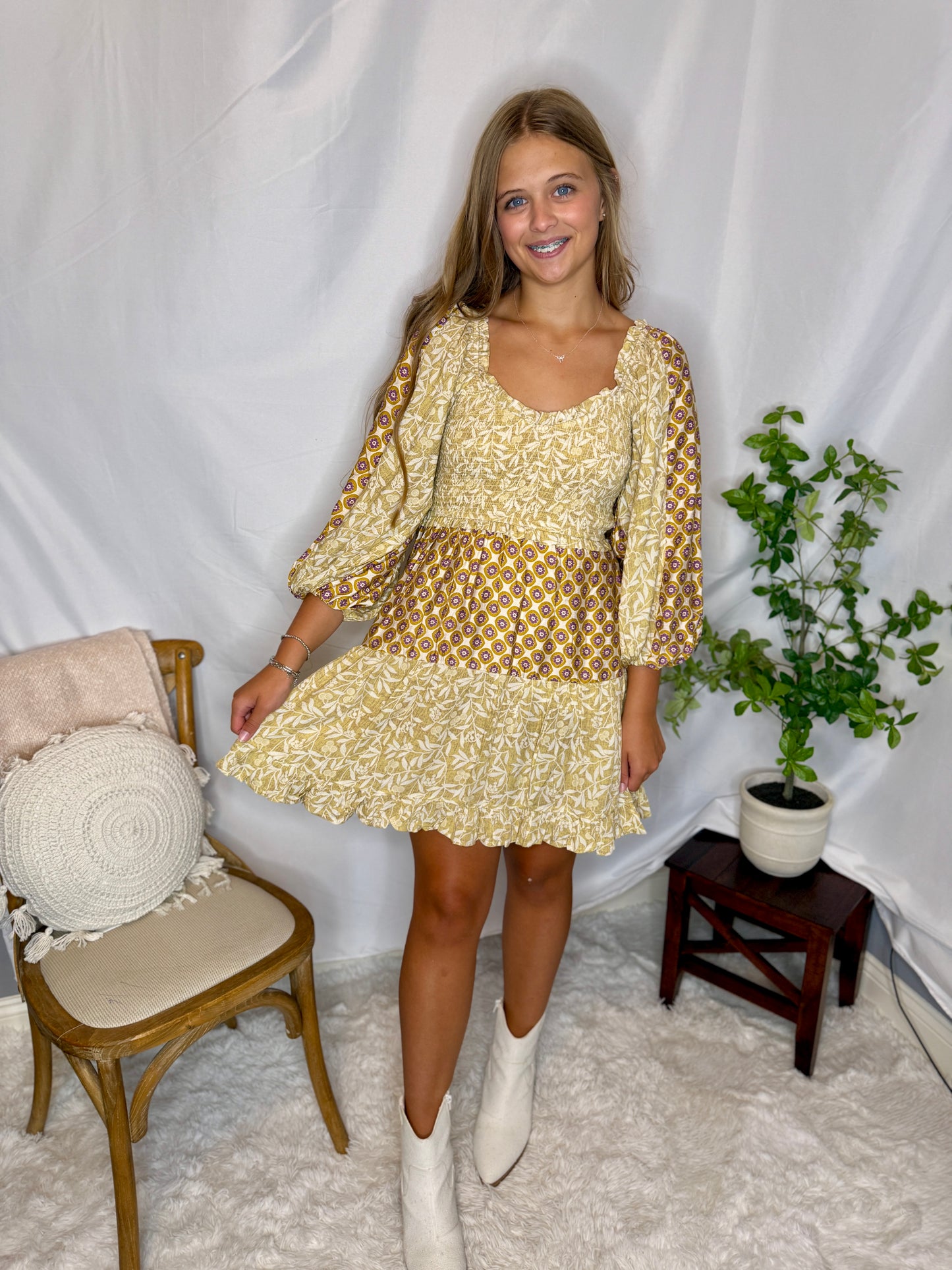 Multi-color Floral Pattern Sun Dress