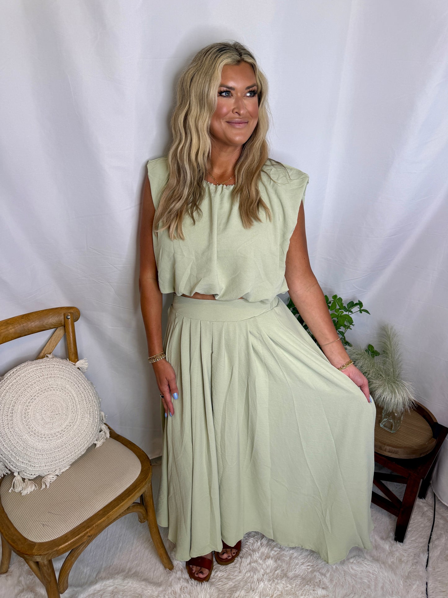 Sage Serenity Skirt Set