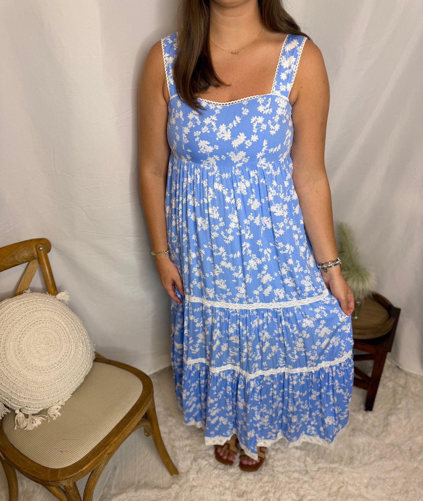 Blue Floral Maxi